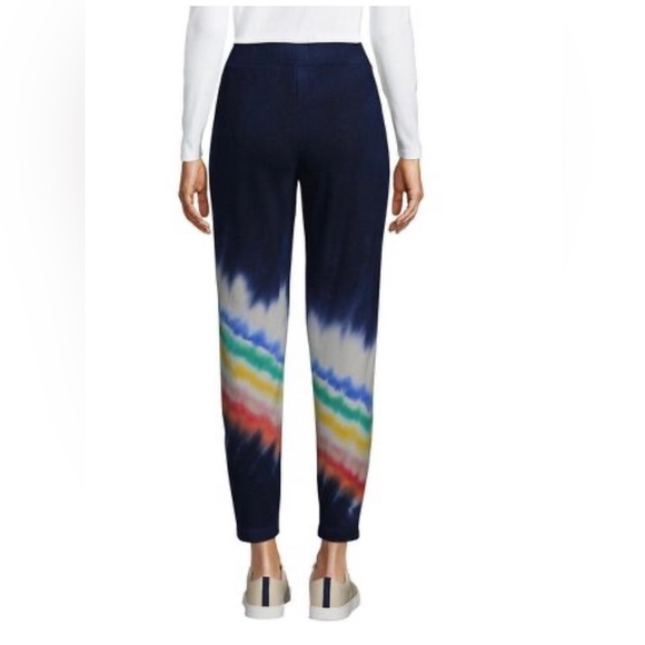 Lands’ End Women’s Serious Ankle Sweatpants in deep sea navy rainbow tie dye 🌈 - Picture 3 of 3